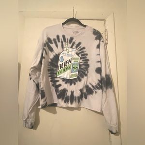 Cold Crush Alien Tears Tie Dye Long Sleeve Casual Cropped T-shirt Size XL